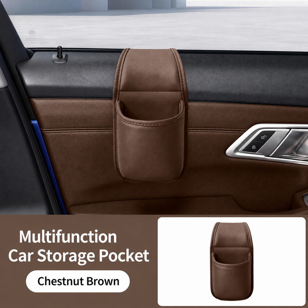 2PCS Car Phone Storage Pocket – Slim Organizer for Phones, Keys & Cards